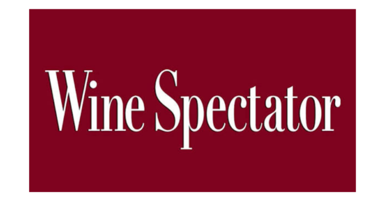 Wine Spectator logo on a burgundy-red background